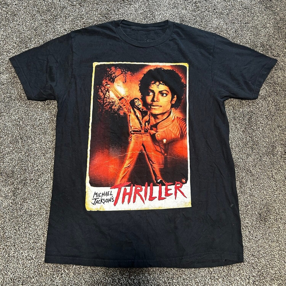 Michael Jackson Thriller Graphic T-Shirt Mens L Black Excellent 2019 Licensed